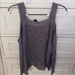 Grey cold shoulder sweater